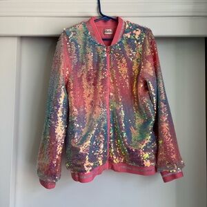 Hatley Girls Sequin Bomber Jacket size 8